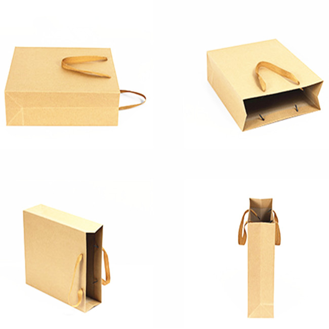 2018 High Quality Shopping Used Cement Colored Paper Kraft Bag With Handle By China Supplier Sale