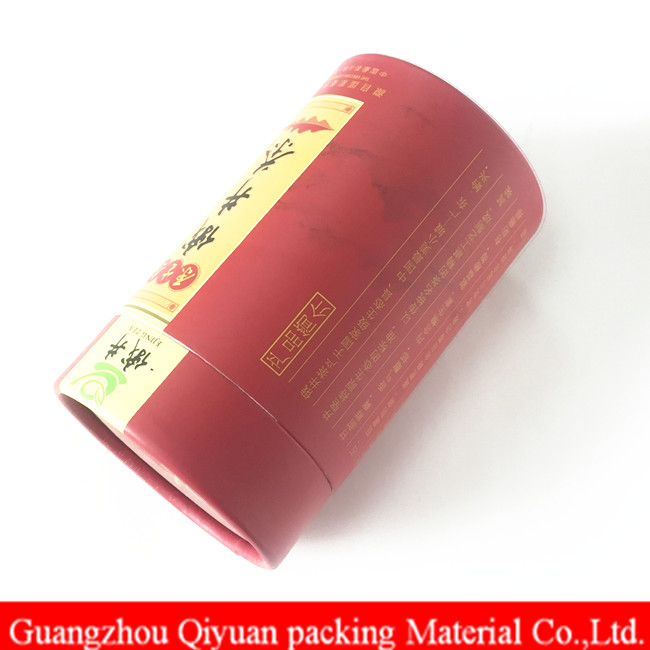 Large Size Red Color Corrugated Board Paper Rigid Round Tube Hat Box For Tea Packing