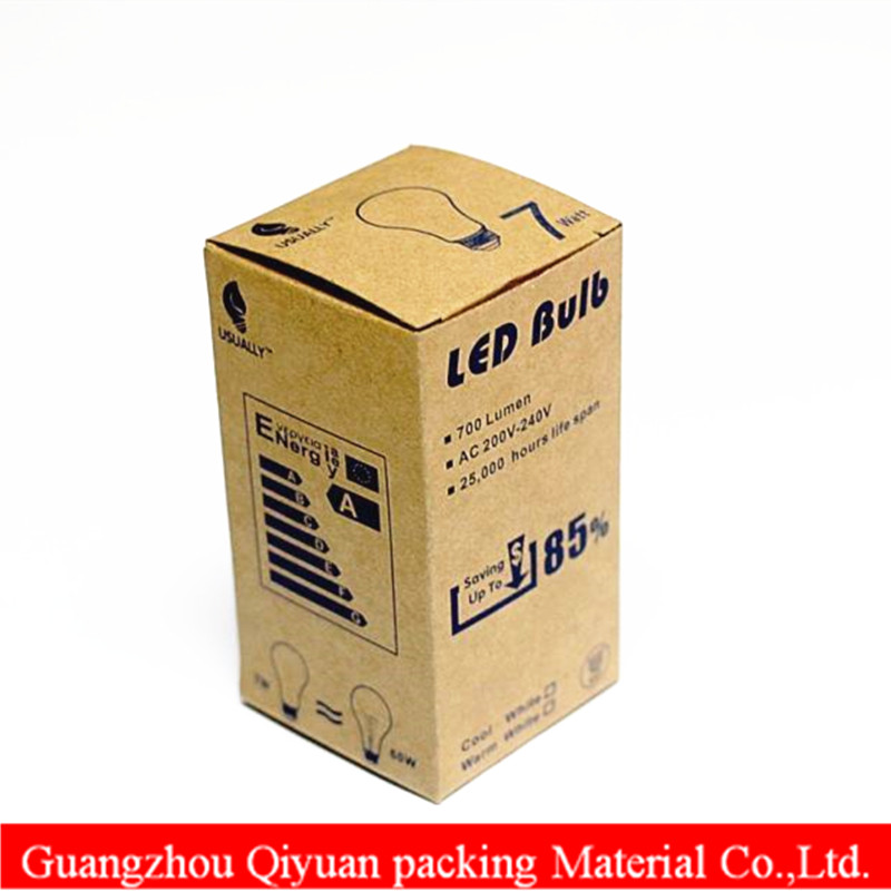 Electronic Industiral Used Wholesale Flat Shipping Recycle Kraft Paper Light Bulb Box,Bronw Led Bulb Packaging Box