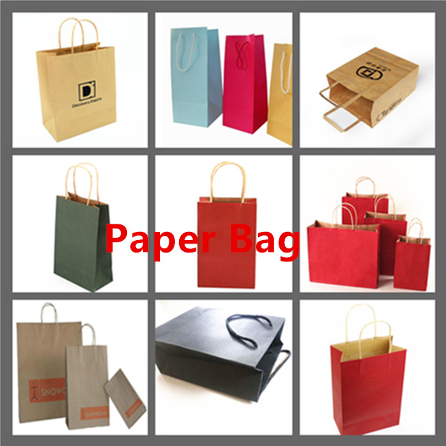 A4 Size Color Hot Stamping Cement Luxury Shopping Used Large Paper Bag With Ribbon