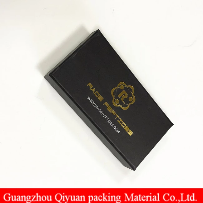 Custom Golden Foil Logo Rigid Paper Cardboard Small Gift Box With Foam Tray For 5 PCS Small Bottle