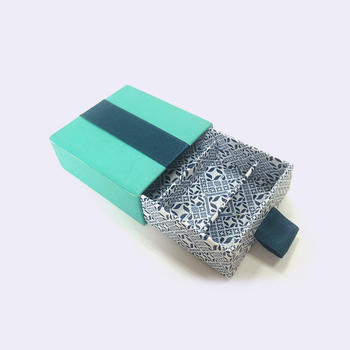 Custom luxury blue decorative cardboard drawer packaging gift box