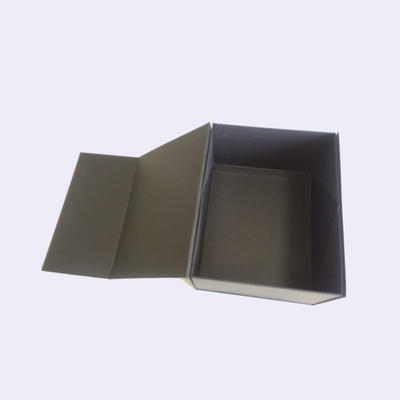 Black rigid magnetic closure folding cardboard gift box