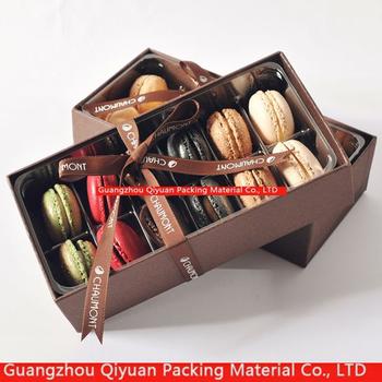 Cardboard Macaron cake boxes with customized logo printed