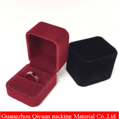 Luxury custom logo printed gift paper velvet ring jewlery box