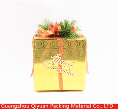 Logo printed decorative candy gift packaging christmas eve boxes with lid