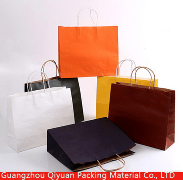 Custom shopping flat bottom brown kraft paper bag manufacturer in malaysia with handle