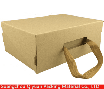 Custom cheap handbags High quality paper box with ribbon handle for shoes