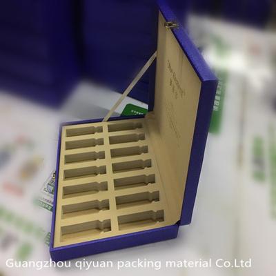 Customized design blue cardboard luxury packing box with eva insert