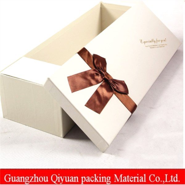 Narrow and long Paper cardboard boxes for gift packing with ribbon