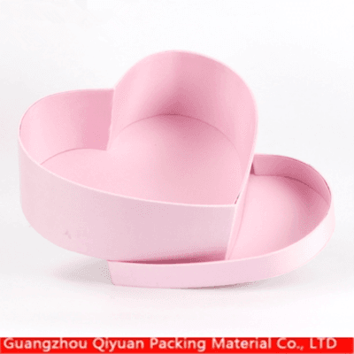 Red design cardboard paper heart shaped rose flower packing box