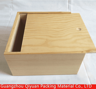 Solid  wooden box with sliding lid