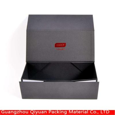 Hot staming cardbaord paper foldable black presentation box