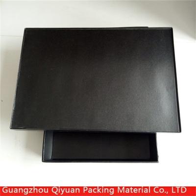 Cheap quality clothes packaging box/black paper box matte