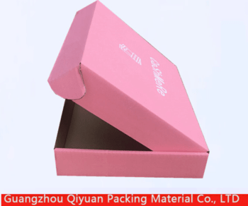 Custom printed color small pink shipping boxes with logo