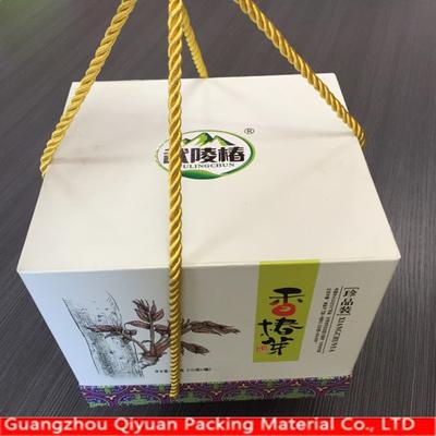 Hardcase white printed cardboard paper carton glossy box packing with string