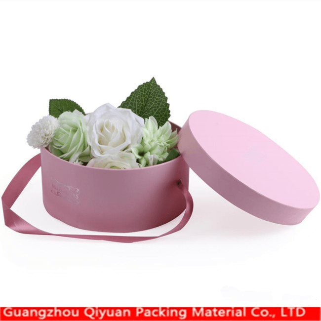 Wholesale cardboard paper hat flower round cylindric gift box for Valentine's Day