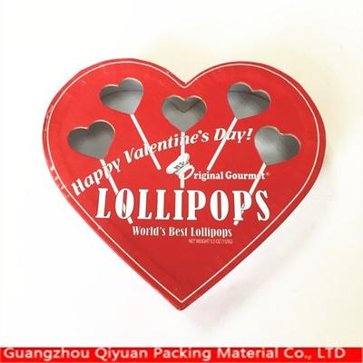 Red design cardboard paper heart shaped chocolate packing box
