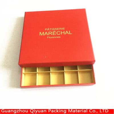 luxury empty piano red lacquer paper chocolate gift box wth gold paper inside