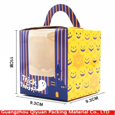 New design paper cardboard cake packing box with golden foling