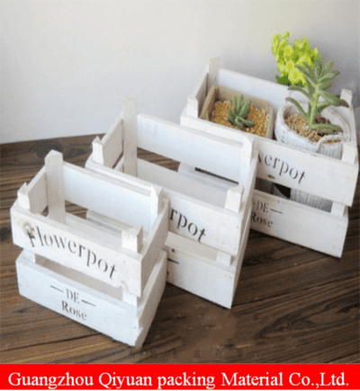 White colour wood planter packing box with window varied place used