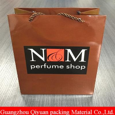 Brown Glossy Custom Printed Foldable Biodegradable Paper Bag With Cheap Price