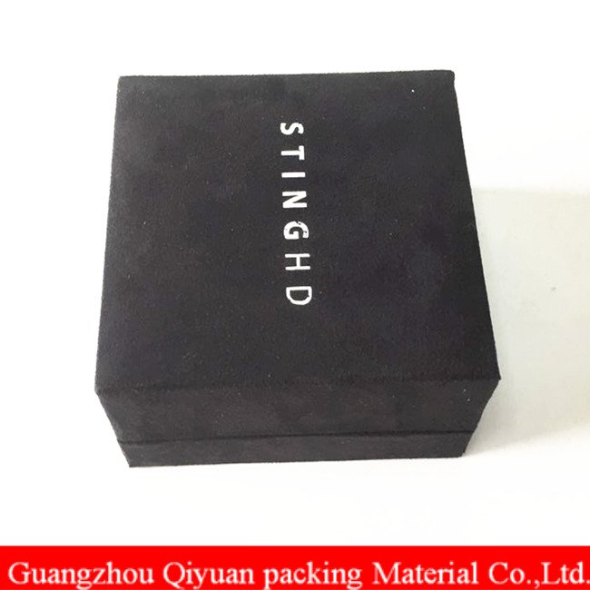 Black Colour Custom Logo Jewelry Box Packaging With Foam Inserts
