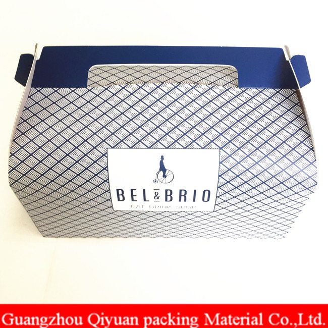 Chinese Print Cardboard Take Away Food Box Packaging For Cakes With Inner Wax Coated