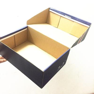 Blue Color Corrugated Paper Custom Supreme Shoe Box For Yeezy With Little Weight