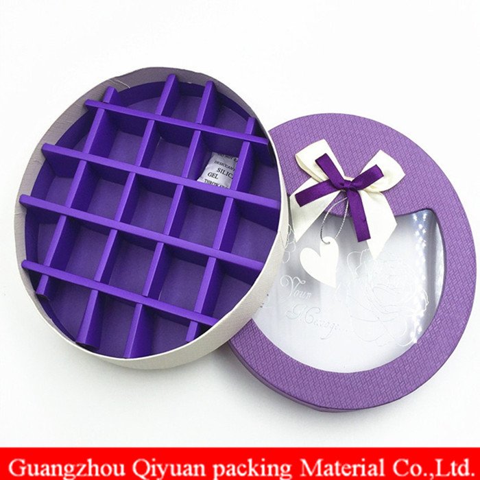 Gift Packaging Used Decorative Cardboard Paper Cylindrical See Through Chocolate Praline Packaging Box