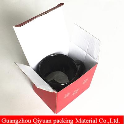 Red Print Outer Corrugated Paper Membrane Box For Coffee Mug Packaging