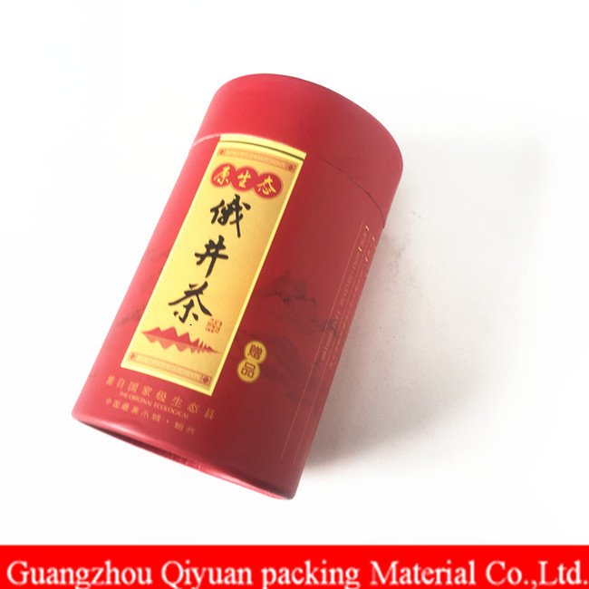 Large Size Red Color Corrugated Board Paper Rigid Round Tube Hat Box For Tea Packing