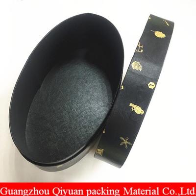 2018 Egg Shaped Custom Printed Paper Material Used Hat Black Box For Gift