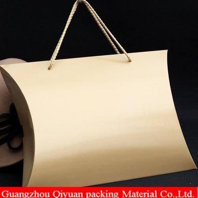 Large Custom Design Golden Paper Luxury Gift Hair Extensions Pillow Packaging Box Wholesale