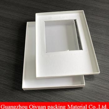 2018 A4 Size Custom Logo Hand Made Rigid Paper White Cardboard Gift Box With Window