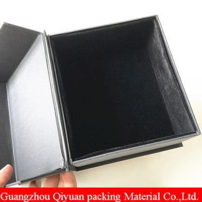 2018 Black Custom Silver Logo Cardboard Paper Wholesale Rigid Velvet Lined Gift Boxes