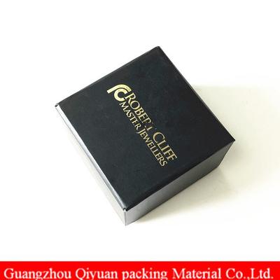 2018 Black Color Foil Logo Square Small Paper Packing Box Custom Luxury Jewelry Gift Boxes For Sale