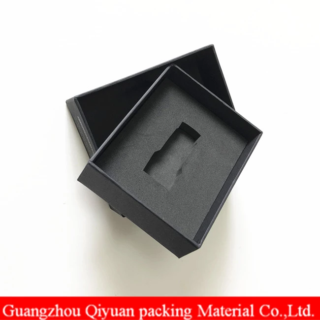 Rigid Black Paper Cardboard Custom Usb Flash Drive Wedding Gift Box With Foam Tray