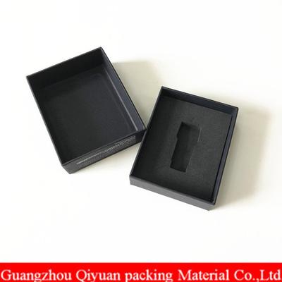 Rigid Black Paper Cardboard Custom Usb Flash Drive Wedding Gift Box With Foam Tray