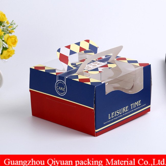2018 Die Cut Custom Suitcase Take Away Lunch Paper Packaging Mini Cheesecake Boxes With Plastic Window