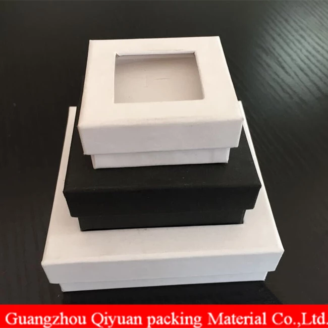 2018 China Alibaba Wholesale Plain White Cardboard Jewelry Gift Packaging Paper Window Box