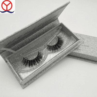 Custom Design Cardboard Sliver Clamshell Luxury Glitter Eyelash Packaging Box