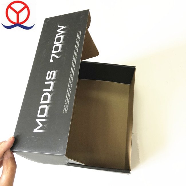 Alibaba 3layer Strong Quality Custom CMYK Print Paper Black Corrugated Skateboard Shipping Box