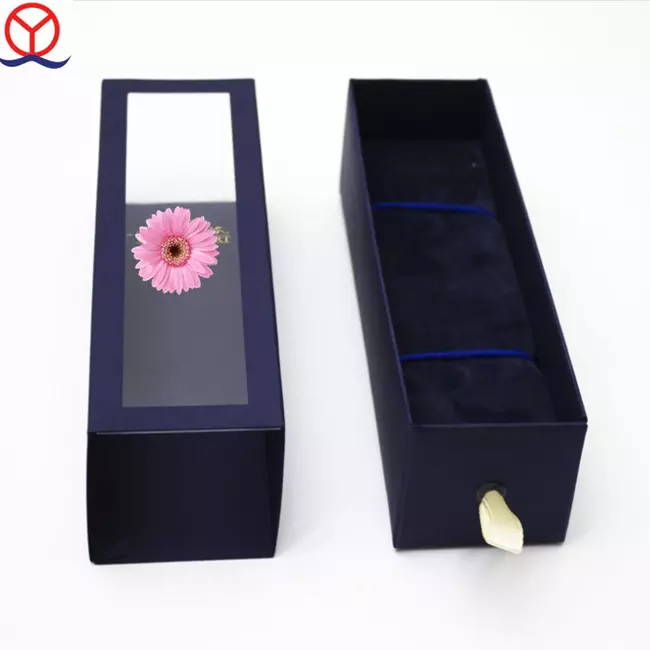 Blue Color Custom Design Pull Out Wholesale Velvet Jewelry Boxes