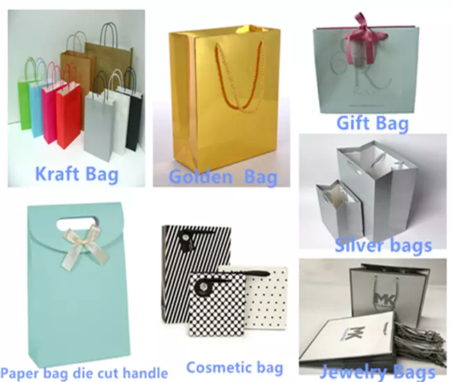 Custom Design Art Paper Luxury Recycle Shopping Silver Packaging Bag