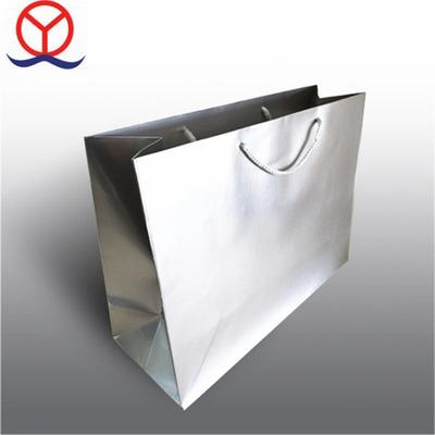 Custom Design Art Paper Luxury Recycle Shopping Silver Packaging Bag