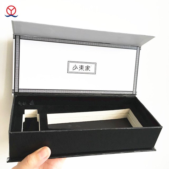 Book Shaped Magnet Luxury Snackpack Retail Packaging Custom Box With EVA Insert