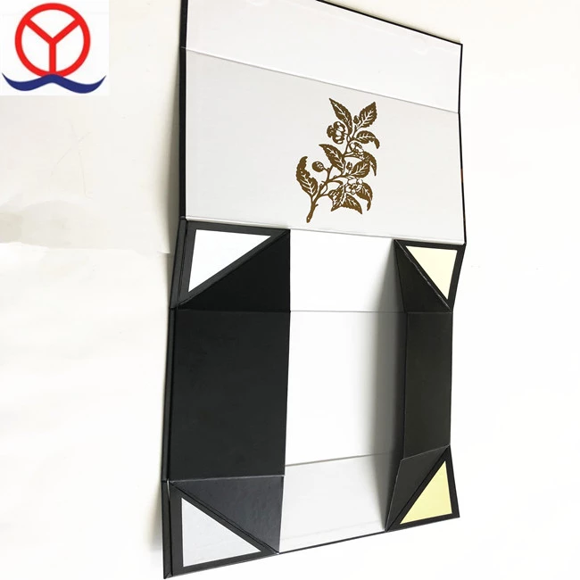 Rose Flower Stamping Custom Matte Black cardboard costume gift boxes for clothes