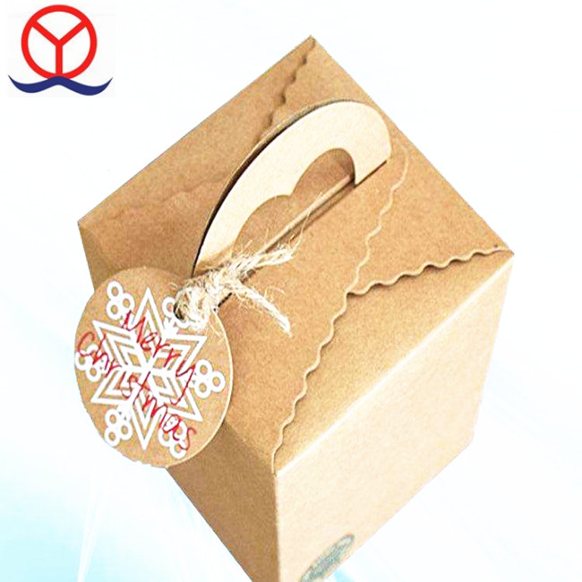 Christmas Used Custom Design Die Cut Handle Single Packaging Kraft Candy Apple Box For Kis