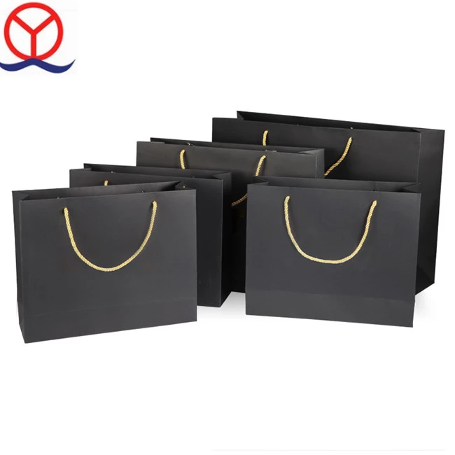 240gsm Custom Logo Luxury Matte Black Paper Shopper Bag